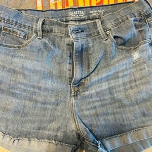 Signature Blue Distressed Shorts